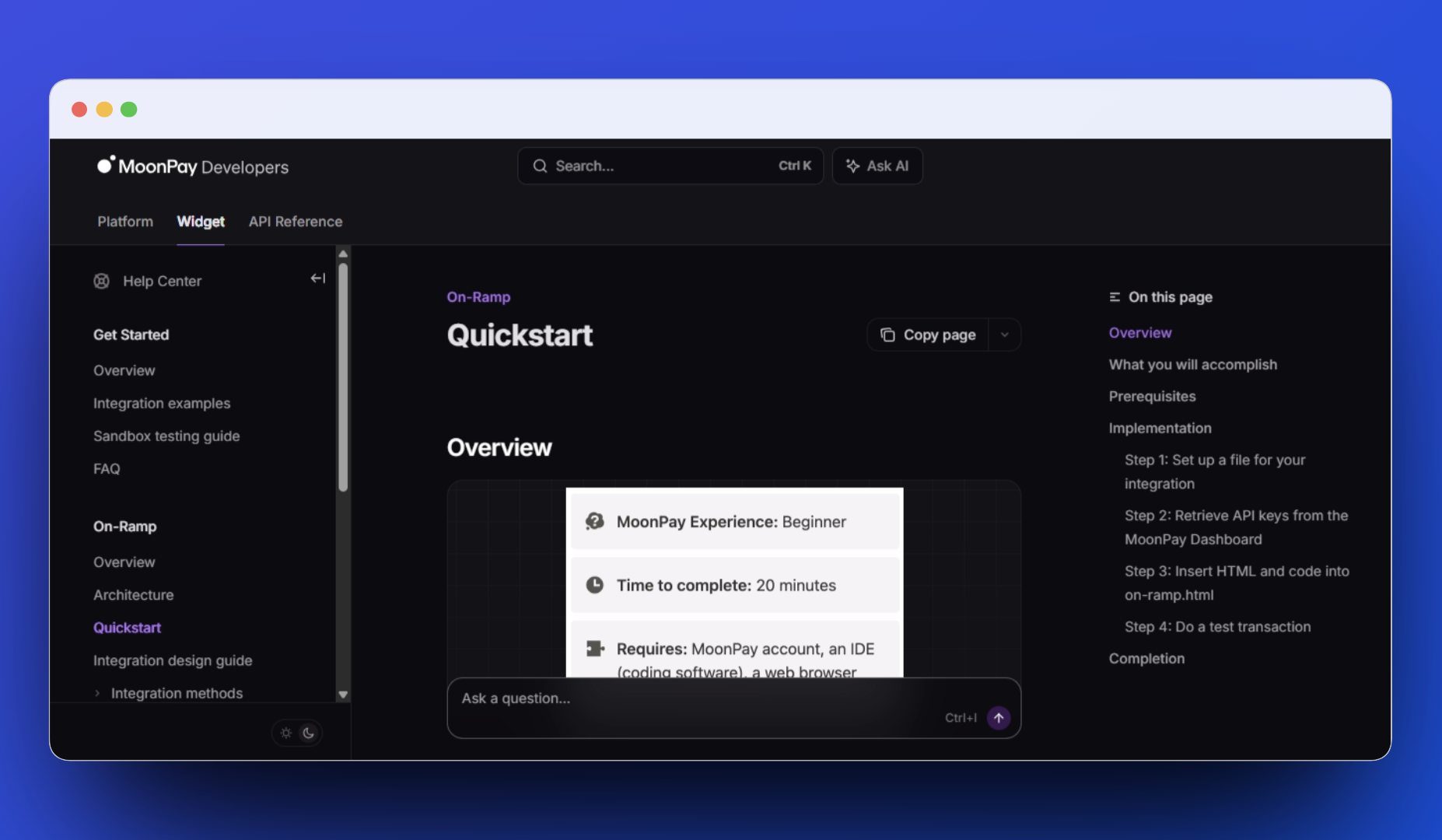 Moon Pay documentation screenshot