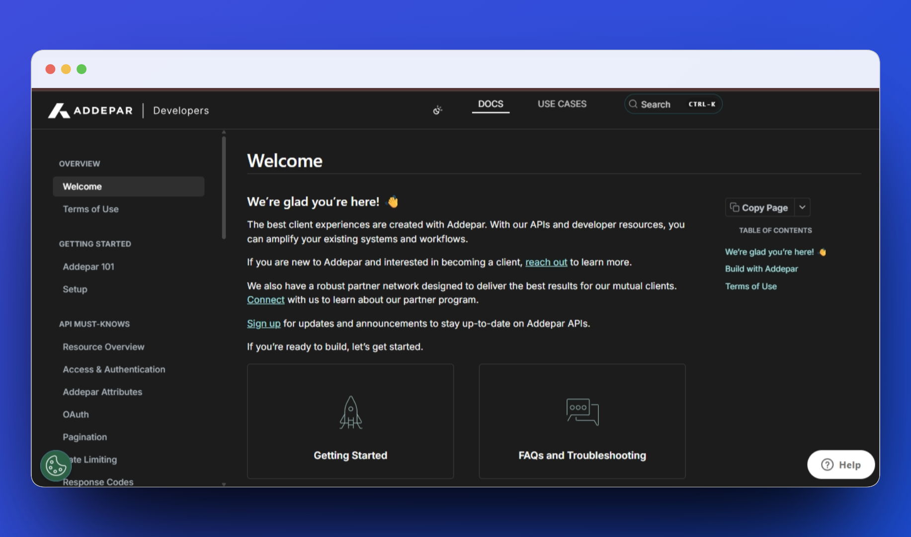 Addepar documentation screenshot