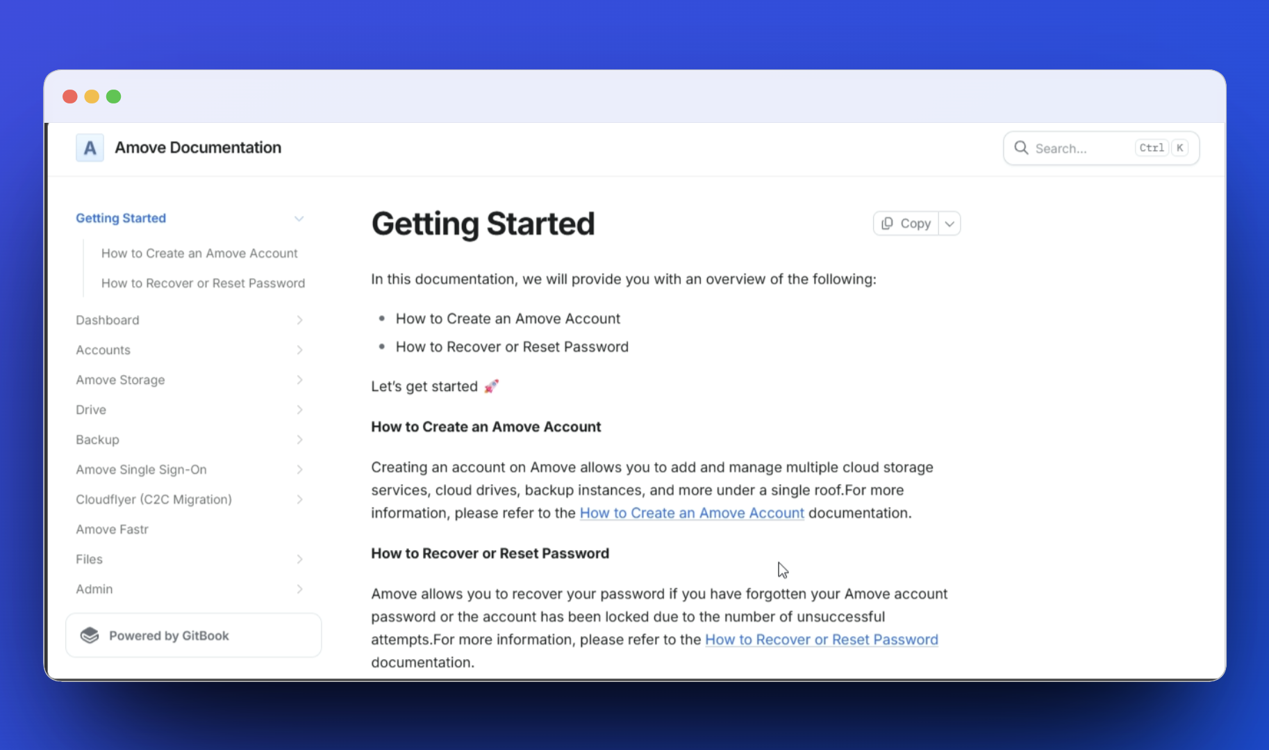 Amove.io documentation screenshot