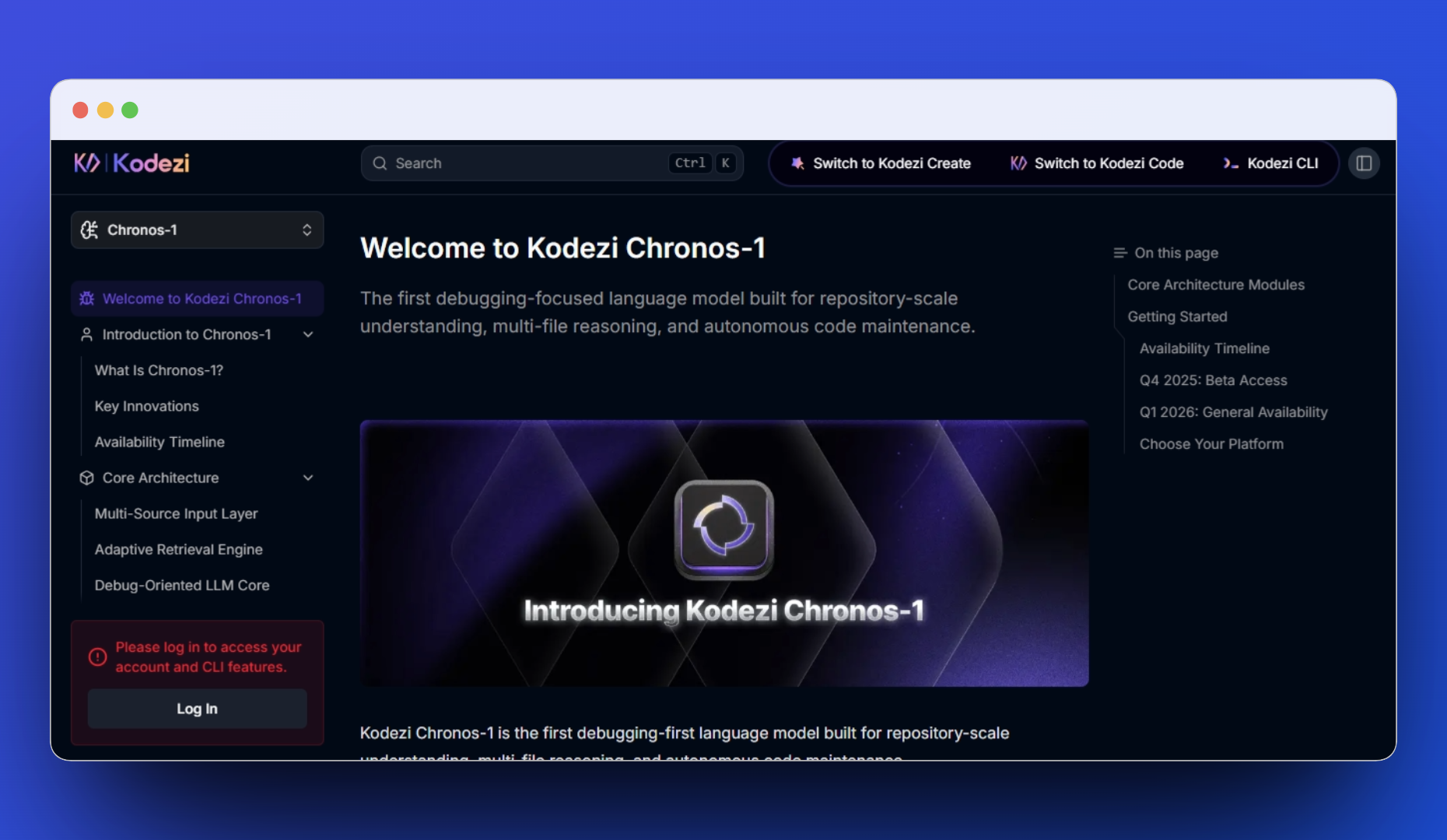 Chronos-1 documentation screenshot